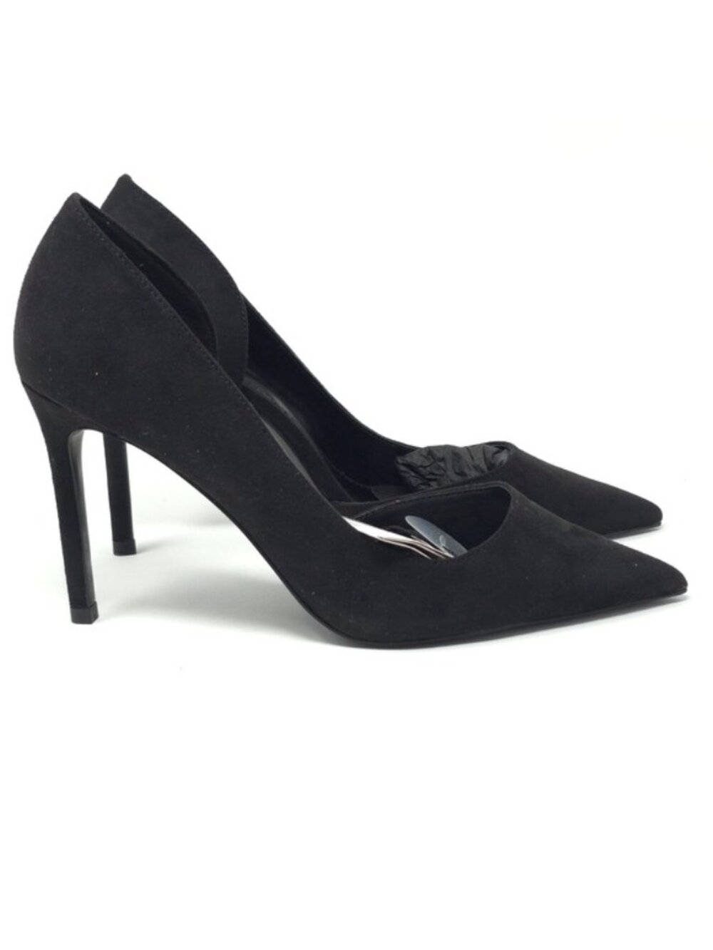 Mango Audrey Black Suede Pointed Toe Stiletto Pumps Size EU 37 / US 9.5M - Picture 4 of 11
